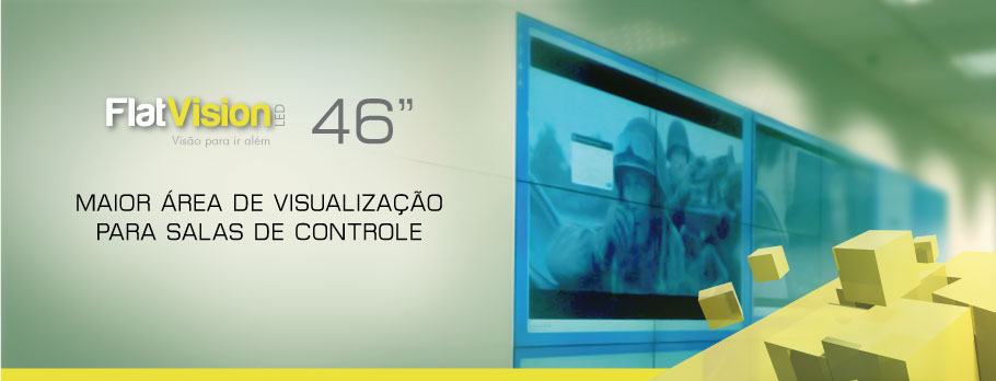 V&iacute;deo Wall Flat Vision LED 46&rdquo; com bordas ultrafinas