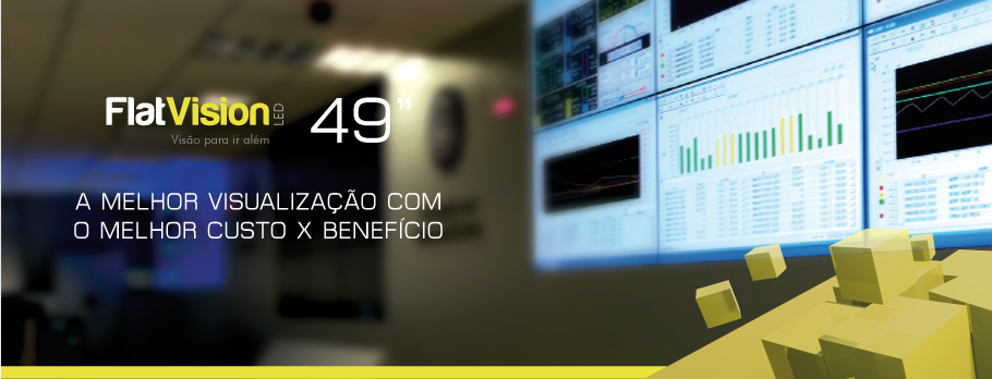 V&iacute;deo Wall Flat Vision LED 49&rdquo; com bordas ultrafinas