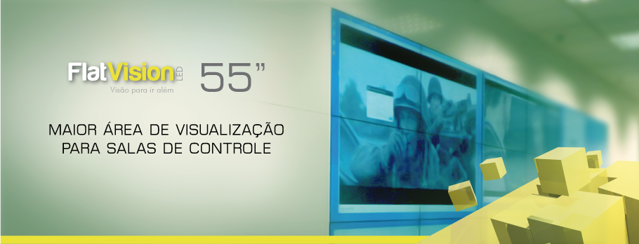 V&iacute;deo Wall Flat Vision LED 55&rdquo; com bordas ultrafinas